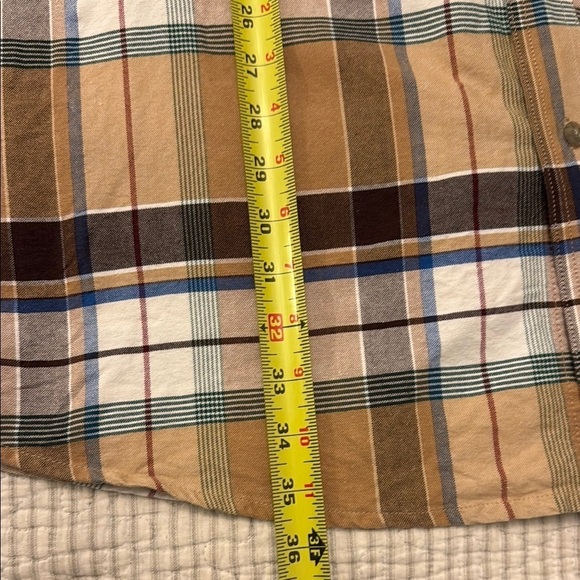 Tan and Brown Casual Button Down Shirt with Plaid Design #37 - Picture 10 of 11